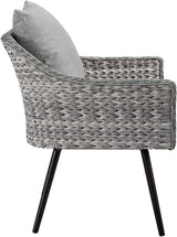 Modway EEI-3174-GRY-GRY-SET Endeavor 2 Piece Outdoor Patio Wicker Rattan Sectional Sofa Set, Gray - Photo 8