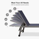 PURPLE LEAF 6-Piece Patio Chaise Lounge Outdoor Pool Lounge Chairs with Adjustable Backrest and Side Tables Aluminum - Photo 6