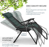 Nestl Outdoor Padded Zero Gravity Chair, Patio Lounge Chair Outdoor Recliner - Photo 4