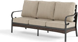 Metal Patio Furniture Sofa with 5.75" Extra Thick Cushion - Photo 8