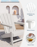 Modern HDPE Plastic Adirondack Chair - Oversize 380 LB Poly Lumber Weather Resistant Firepit Chair - Outdoor Patio - Photo 5
