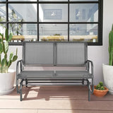 LUARANE Swing Glider Chair, Heavy-Duty Steel Frame 2-Person Outdoor Swing Bench - Photo 7