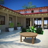 Modway Marina Premium Grade A Teak Wood Outdoor Patio Round Coffee Table in Natural - Photo 2