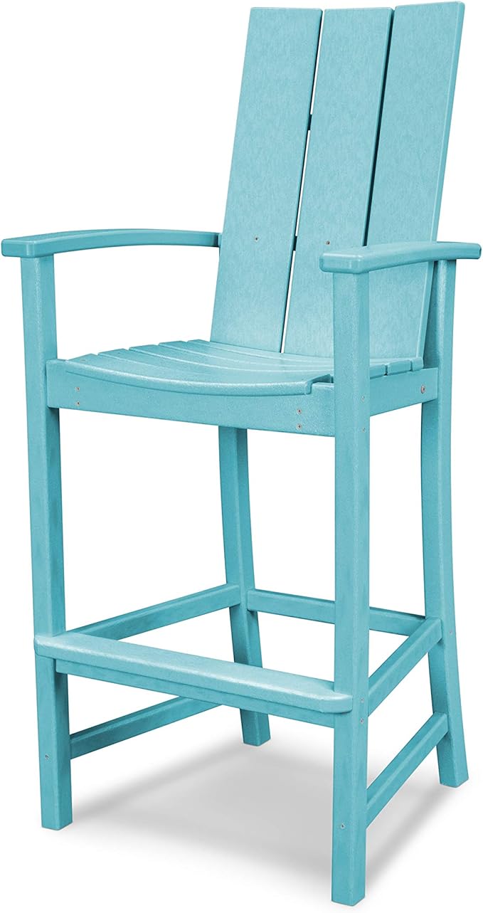 POLYWOOD® Modern Adirondack Bar Chair, Aruba