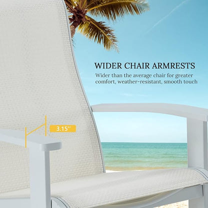 VICLLAX Outdoor Adirondack Chair Set of 2, Patio Chair for Lawn Garden, All Weather Outdoor Lounge Chair, White