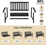 Ciokea 48" Outdoor Bench, HDPE Weatherproof Porch Bench, 2-Person Garden Benches with 550 Lbs - Photo 6