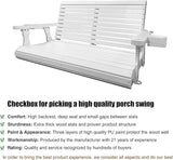 Wooden Porch Swing 2-Seater, Bench Swing with Cupholders, Hanging Chains and 7mm Springs, Heavy Duty 800 LBS - Photo 2