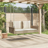 Swing Bench Beige PE Rattan Powder-Coated Steel Standard Outdoor Relaxation Modern Design Comfortable Seating for - Photo 4