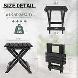 FUNBERRY Outdoor Folding Adirondack Side Table, Portable No Assembly Patio End Table HDPE All Weather - Photo 3