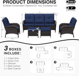 Joyside Wicker Patio Furniture Set, 5 Piece Outdoor Furniture Set with Thickened Cushions, High Back, Deep Seating - Photo 2