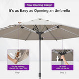 PURPLE LEAF 3-Piece Patio Chaise Lounge Set with Market Umbrella Adjustable Outdoor Recliners for Pool - Photo 8