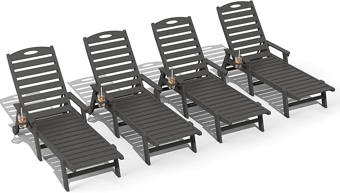 Domi Outdoor Chaise Lounge Chairs Set of 4 - Photo 9