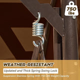 3 in 1 Patio Swing with Adjustable Canopy for Adults, 3 Seat Outdoor Swing with Thickened Cushions - Photo 6