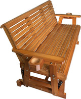 Fortune Candy Patio Glider with Cup Holders, High Roll Back and Deep Contoured Seat, 3-Seater, Heavy Duty 800 Lb - Photo 9