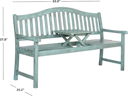 SAFAVIEH Outdoor Collection Mischa Natural Brown Bench