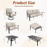 HOMREST Metal Outdoor Ottoman, 2-Piece Aluminum Footstool w/Removable Cushion - Photo 3