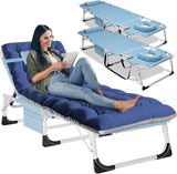 LILYPELLE Folding Chaise Lounge Chair with Mattress, 5 Position Beach Chairs with Face Hole - Photo 1
