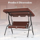 Tangkula 3 Person Porch Swing, Patio Swing with Removable Cushion & Powder-Coated Steel Frame - Photo 6