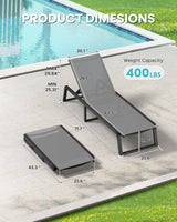 Aluminum Pool Lounge Chairs Set of 2 with 1 Side Table - Photo 2