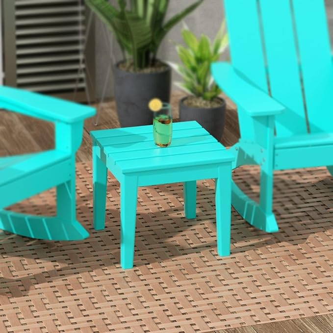 WestinTrends Ashore Outdoor Patio Modern Adirondack Side Table, Turquoise