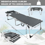 Sun Tanning Chair with Face Hole 5-Position Folding Lounge Chair Outdoor with Portable Beach Table for Poolside - Photo 2