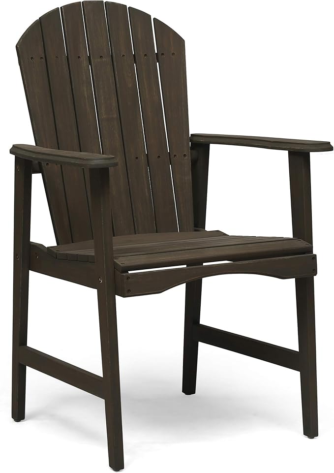 Harper & Bright Designs Outdoor Weather Resistant Acacia Wood Adirondack Dining Chairs (Set of 2), Grey Finish