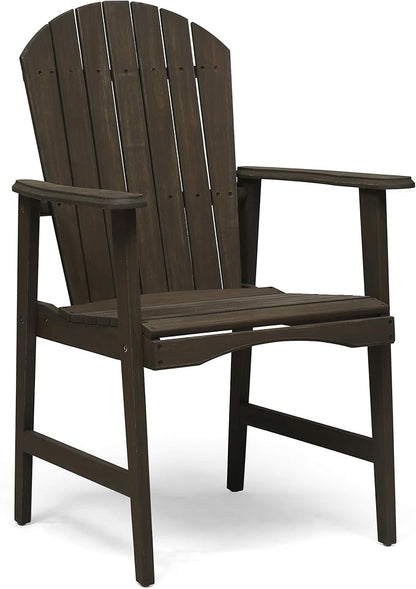 Harper & Bright Designs Outdoor Weather Resistant Acacia Wood Adirondack Dining Chairs (Set of 2), Grey Finish