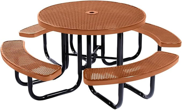 COATEDOUTDOORFURNITURE Heavy-Duty Portable Outdoor Picnic Table with Umbrella Hole - Photo 1
