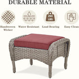 Belord 5 Piece Patio Rocking Chairs Furniture Set - Outdoor Wicker Furniture with Ottomans and Side Table - Photo 8