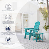Plawdlik Folding Adirondack Chair, SGS Tested, Wooden Textured with Cup Holder - Photo 5