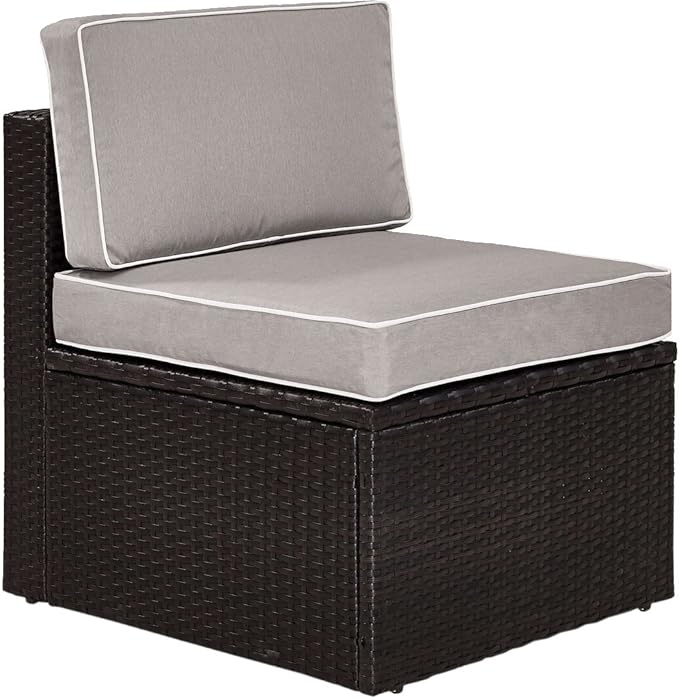 Crosley Furniture Palm Harbor Armless Outdoor Sectional Chair, Wicker Patio Chairs for Porch, Deck, Backyard - Photo 1