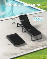 Aluminum Chaise Lounge Outdoor Set of 2 - Photo 2