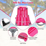 Goplus Tanning Chair, Folding Outdoor Beach Lounge Chair with Face & Arm Hole, Carrying Strap, Pillow, Side Pocket - Photo 6