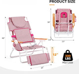 Bonnlo Deluxe 3-in-1 Beach Chair, Tanning Chair with Face Hole, Sunbathing Lounge Chair Outdoor, Adjustable Footrest - Photo 3