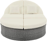 Rattan Patio 2-Person Daybed, Outdoor Sun Bed with Cushions and Pillows - Photo 4