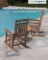 Classic Outdoor Rocking Chair Set with Side Table & 11FT Cantilever Umbrella, 4-Piece HDPE Rocking Lawn Chairs - Photo 7