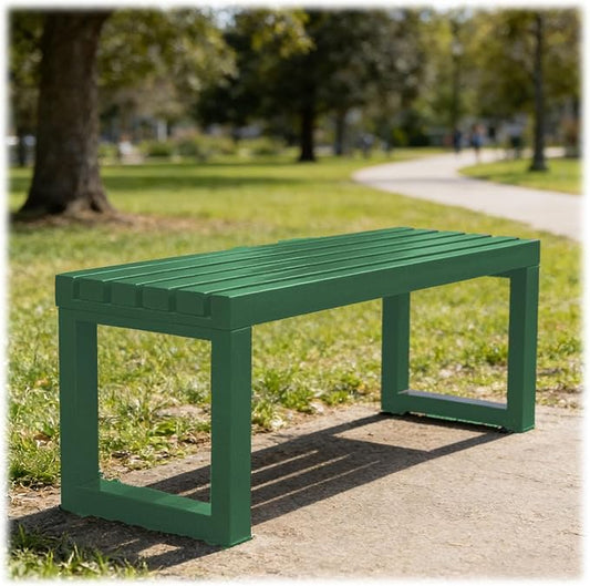 Outdoor Patio Furniture, Garden Bench Seat, Metal Porch Bench, Outdoor Benches Weatherproof 3.3ft 3.9ft 4.9ft 5.9ft Steel Outside Chair for Lawn Yard Work Entryway Outside Seating(Green,5.9ft)