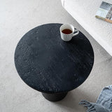 Faux Stone Side Table Round End Table Patio Small Drink Table for Small Spaces - Photo 7