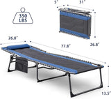 Devoko 4-Fold Padded Portable Folding Outdoor Chaise Lounge Heavy Duty Reclining Chair with Pillow & Side Pocket for - Photo 2