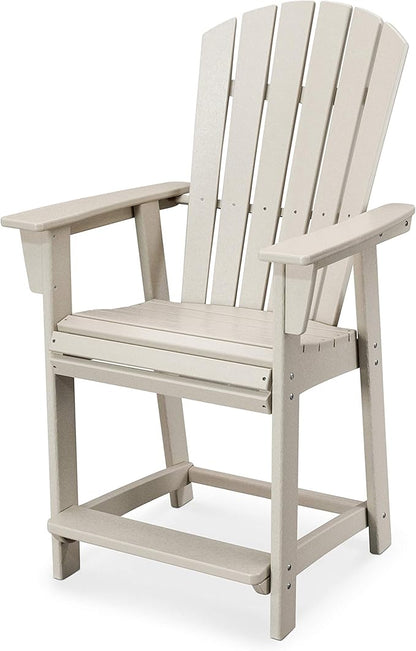 POLYWOOD® Nautical Curveback Adirondack Counter Chair in Sand