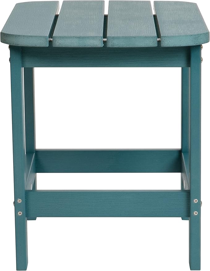 Flash Furniture Charlestown Tiered Commercial Poly Resin Adirondack Side Table - Sea Foam - All-Weather - Indoor/Outdoor - Photo 6