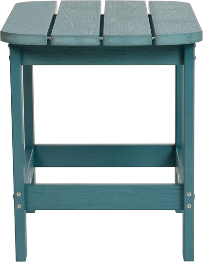 Flash Furniture Charlestown Tiered Commercial Poly Resin Adirondack Side Table - Sea Foam - All-Weather - Indoor/Outdoor