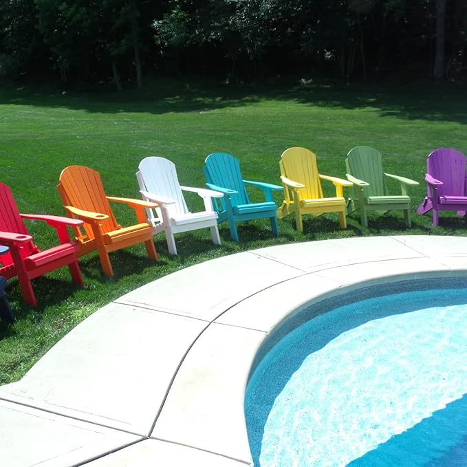 Furniture Barn USA Poly Folding Adirondack Chair, Tangerine