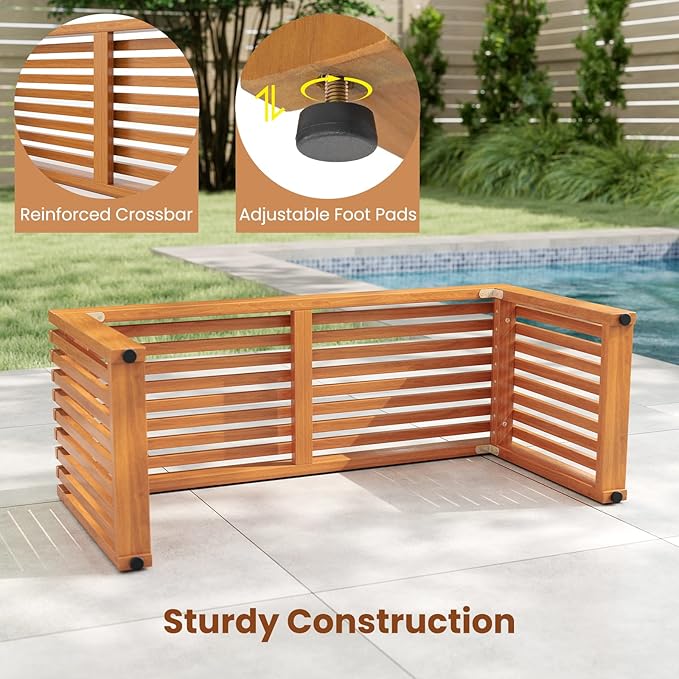 RELAX4LIFE 2-Person Wooden Outdoor Bench - 36’’ Acacia Wood Backless Patio Garden Bench w/Slatted Seat, Indoor Outside Dining Loveseat Furniture for Entryway Park Porch, 800LBS Weight Capacity (1)