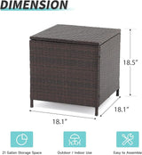 Verano Garden Outdoor Wicker Side Table, Small Storage Rattan Wicker End Table - Photo 3