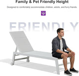 PURPLE LEAF Lounge Chair Pool Chaise Lounge Outdoor Cream 2 Sets - Photo 8