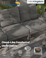 Grey HDPE Outdoor Patio Furniture Set, 10-Piece Patio Conversation Set with 3-Seat Sofa, 4 Armchairs - Photo 4
