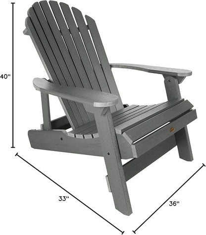 highwood Hamilton Folding and Reclining King Size Adirondack Chair, Coastal Teak