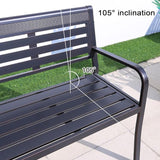 Garden Benches for Outdoors Rust Proof with Rounded Armrests Aluminum Alloy Outside Bench with 105° Wide Backrest - Photo 5