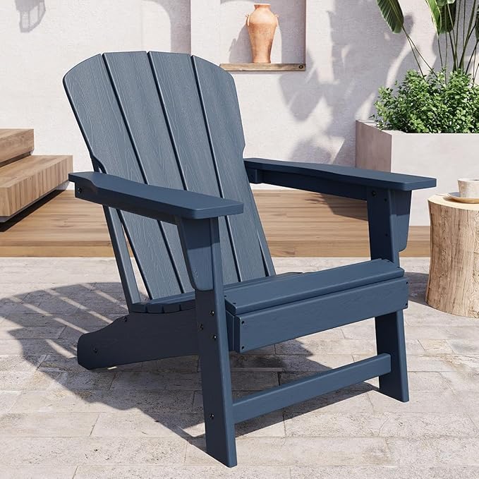 Modern HDPE Plastic Adirondack Chair - Oversize 380 LB Poly Lumber Weather Resistant Firepit Chair - Outdoor Patio - Photo 1
